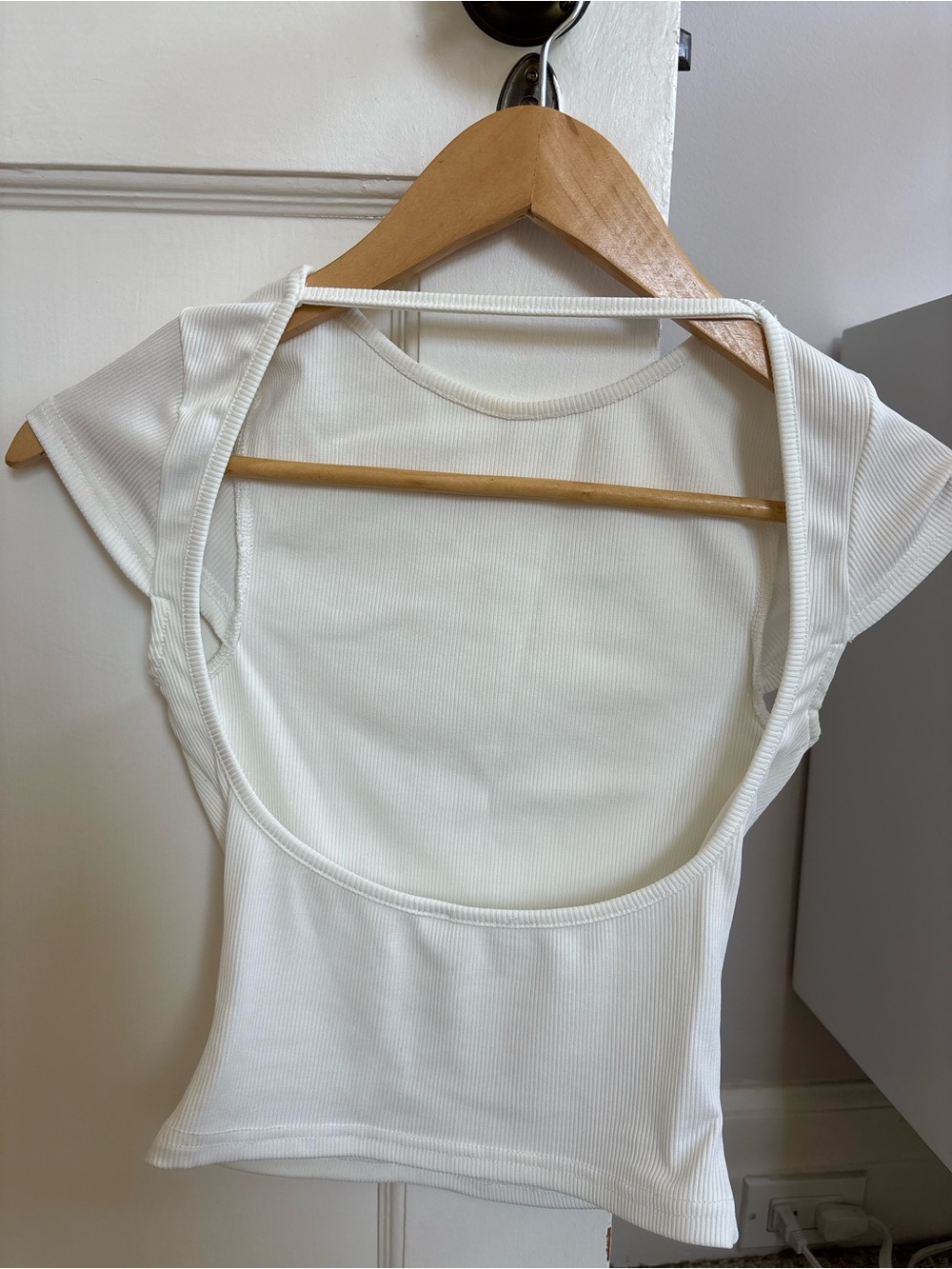 Princess Polly White Ribbed Short Sleeve Tee